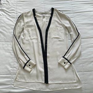 White / Black H&M Blouse botton up shirt womans